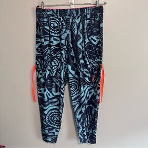 Zumba Pants Marvelous Blue  Coral Dance Fitness Medium Pockets
